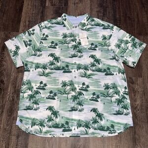 NWT~XXXL~Tommy Bahama Tropical Horizons Shirt Mens Green Stretch Short Sleeve